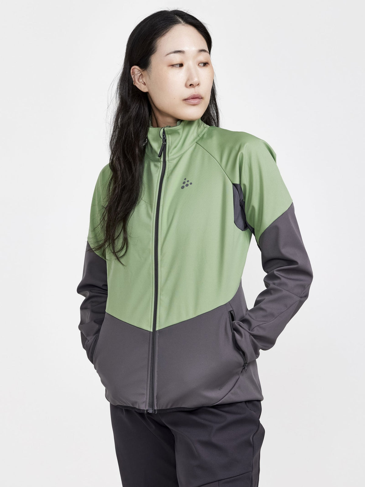 Craft CORE Glide Jacket Damen in Grün, Detailansicht