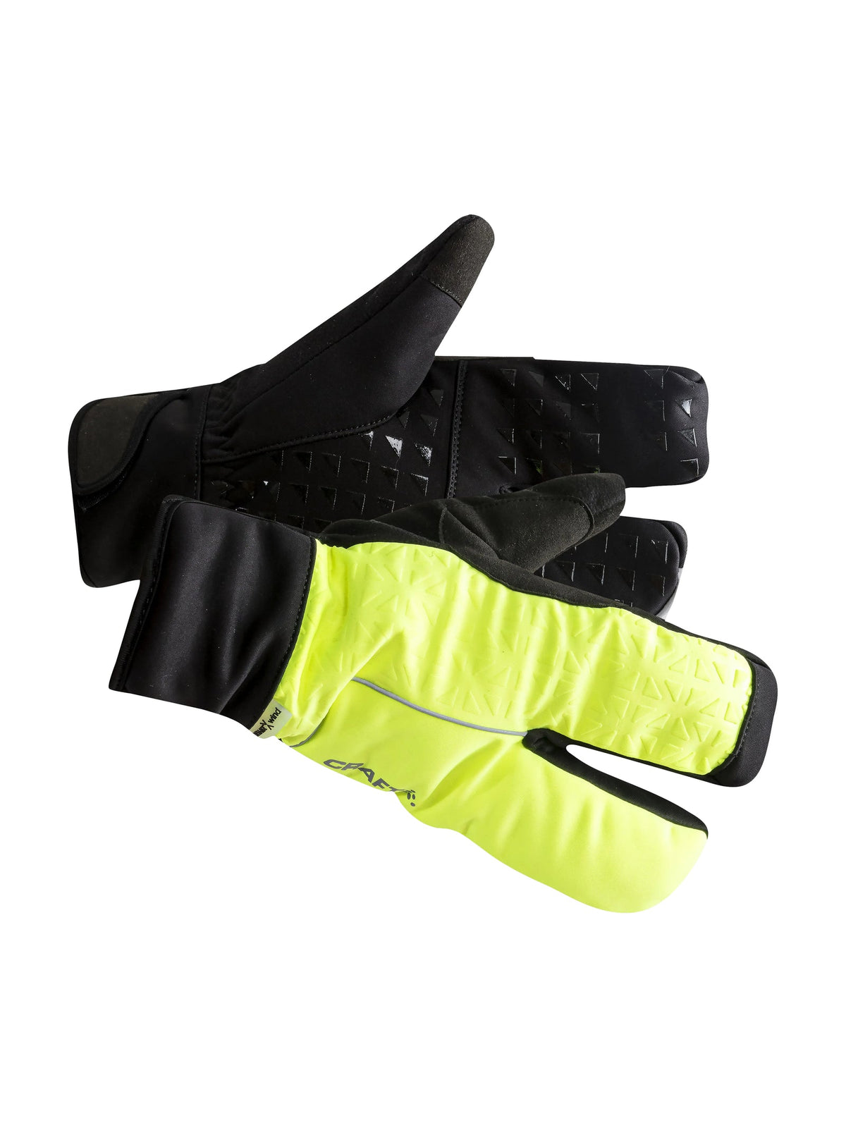 Craft ADV SubZ Siberian Split Finger Glove in Neongelb/Schwarz, Vorderansicht