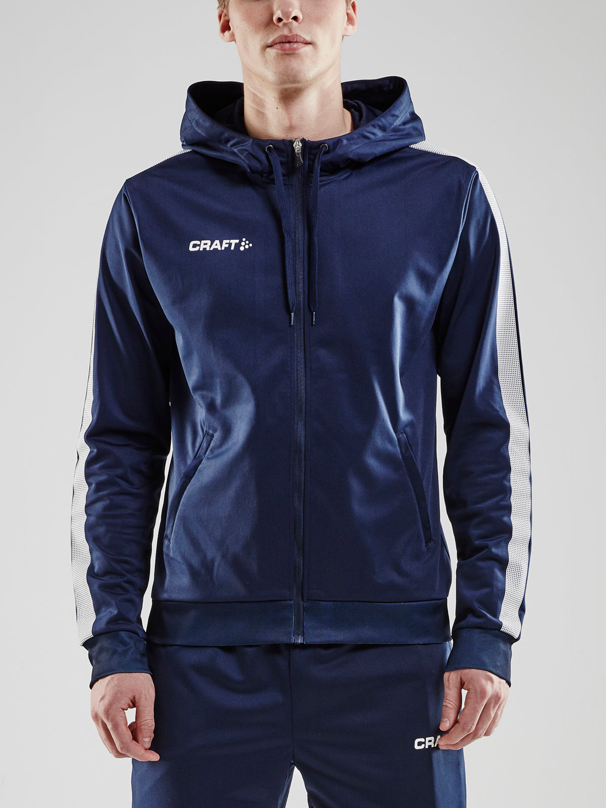 Craft Pro Control Hood Jacket Herren in Navy/Weiss, Detailansicht