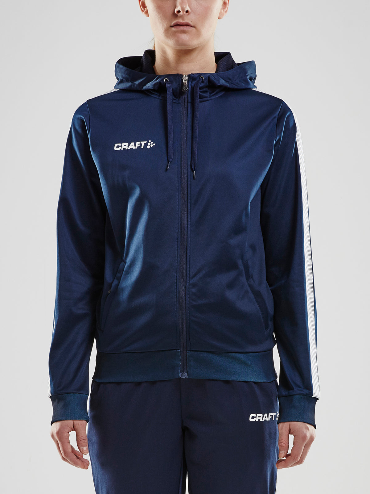 Craft Pro Control Hood Jacket Damen in Navy/Weiss, Detailansicht