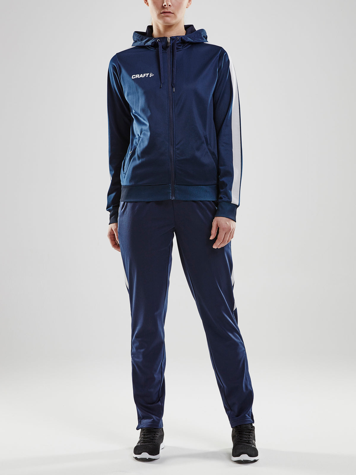 Craft Pro Control Hood Jacket Damen in Navy/Weiss, Detailansicht