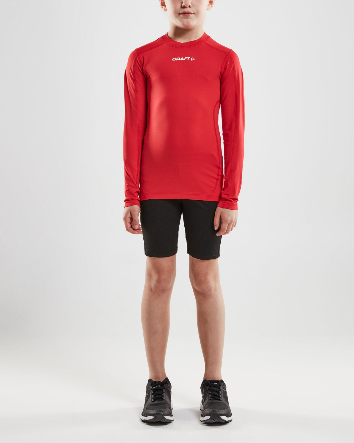 Craft Ability Compression Long Sleeve Junior in Rot, Detailansicht
