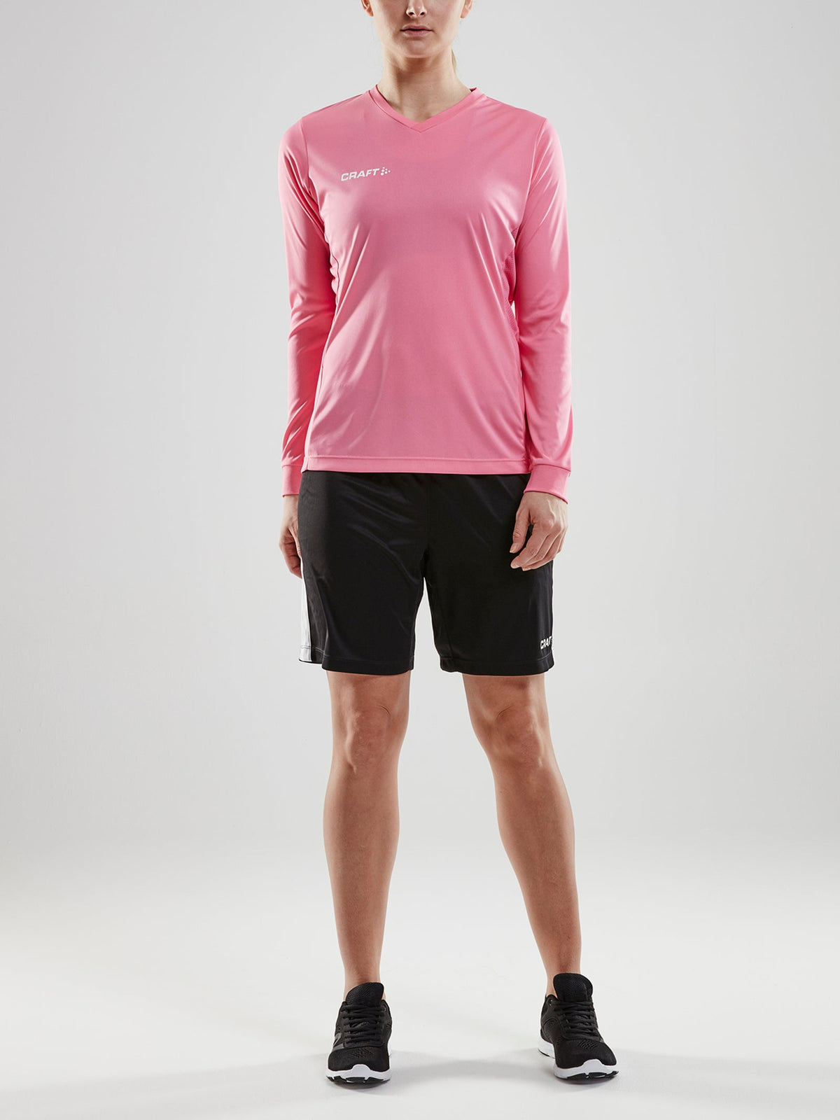 Craft Squad Go Jersey Solid LS Damen in Pink, Detailansicht