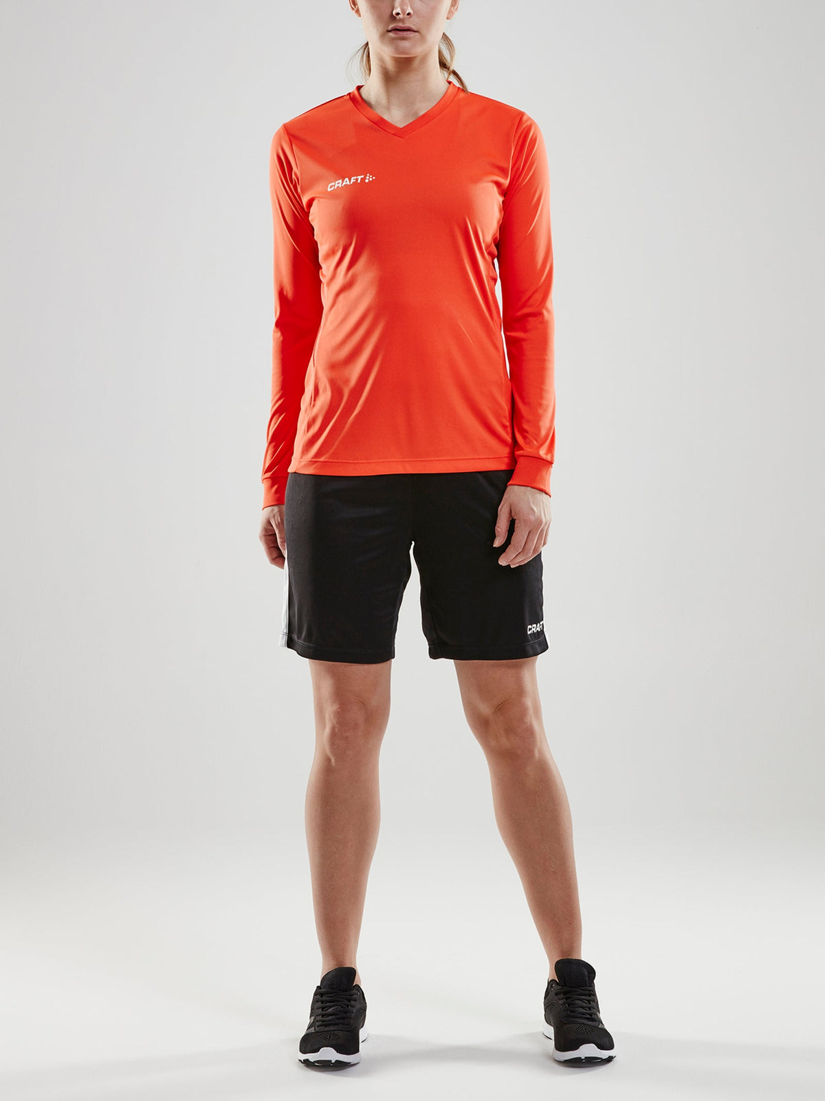 Craft Squad Go Jersey Solid LS Damen in Rostrot, Detailansicht
