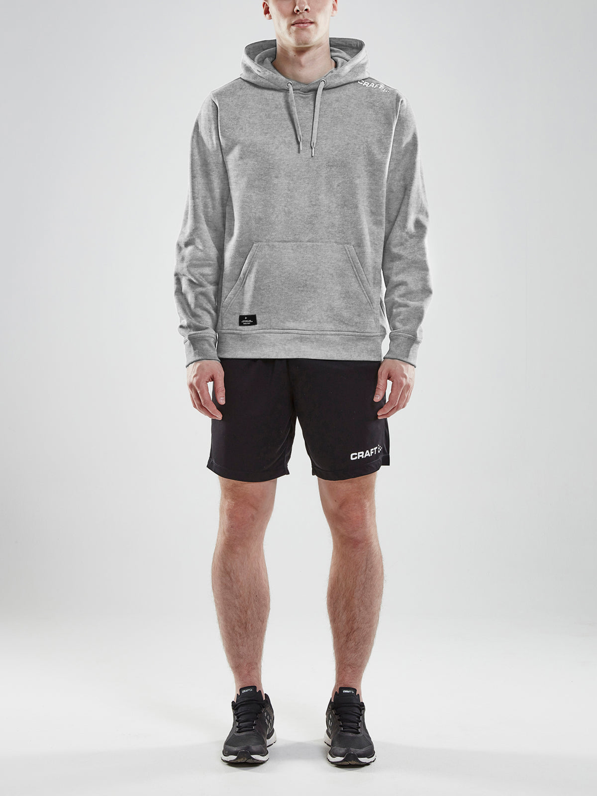 Craft Community Hoodie Herren in Grau meliert, Detailansicht