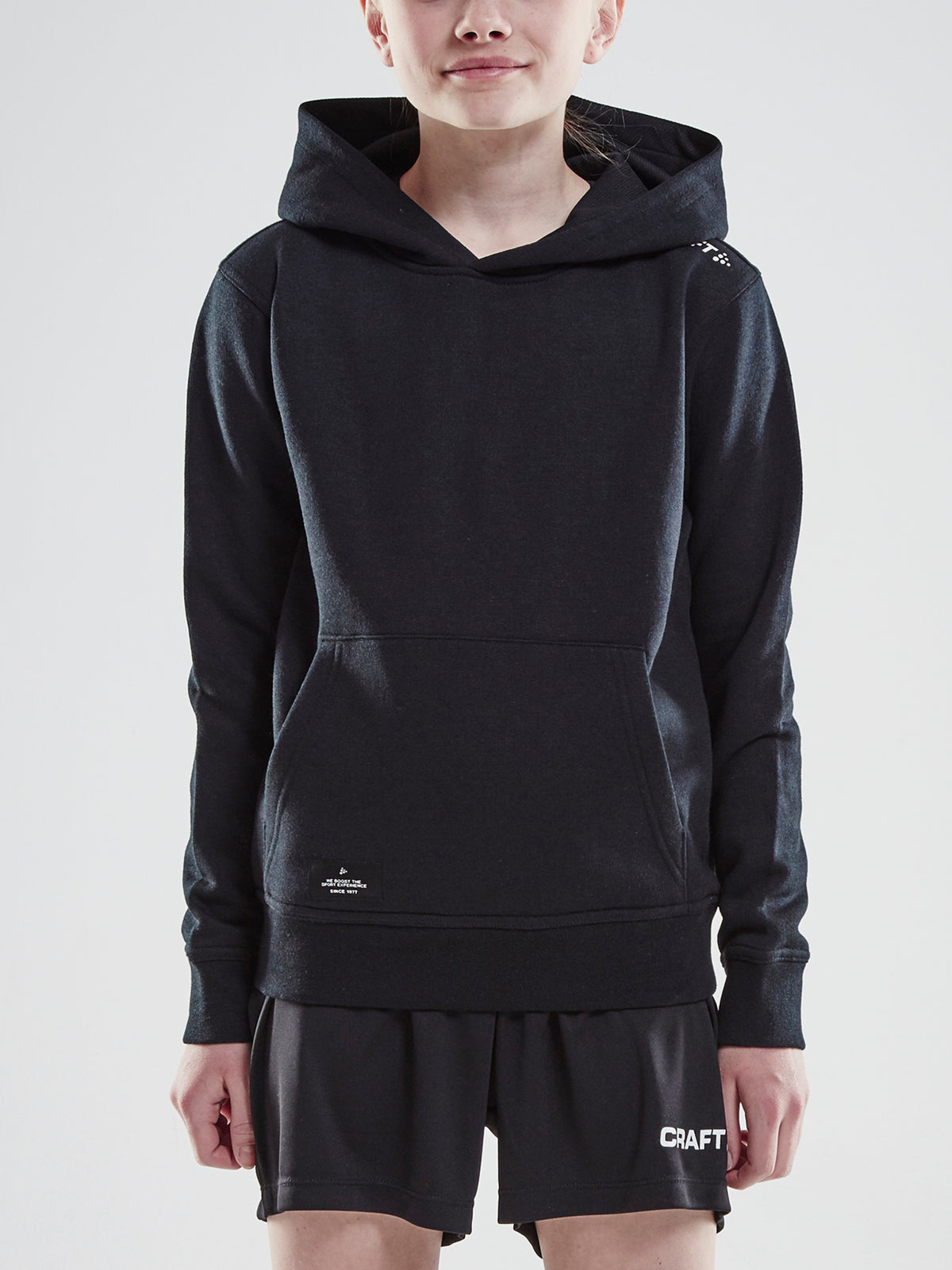 Craft Community Hoodie Junior in Schwarz, Detailansicht