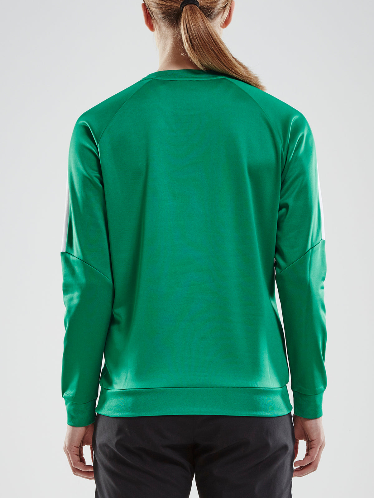 Craft Progress R-Neck Sweater Damen in Grün/Weiss, Detailansicht