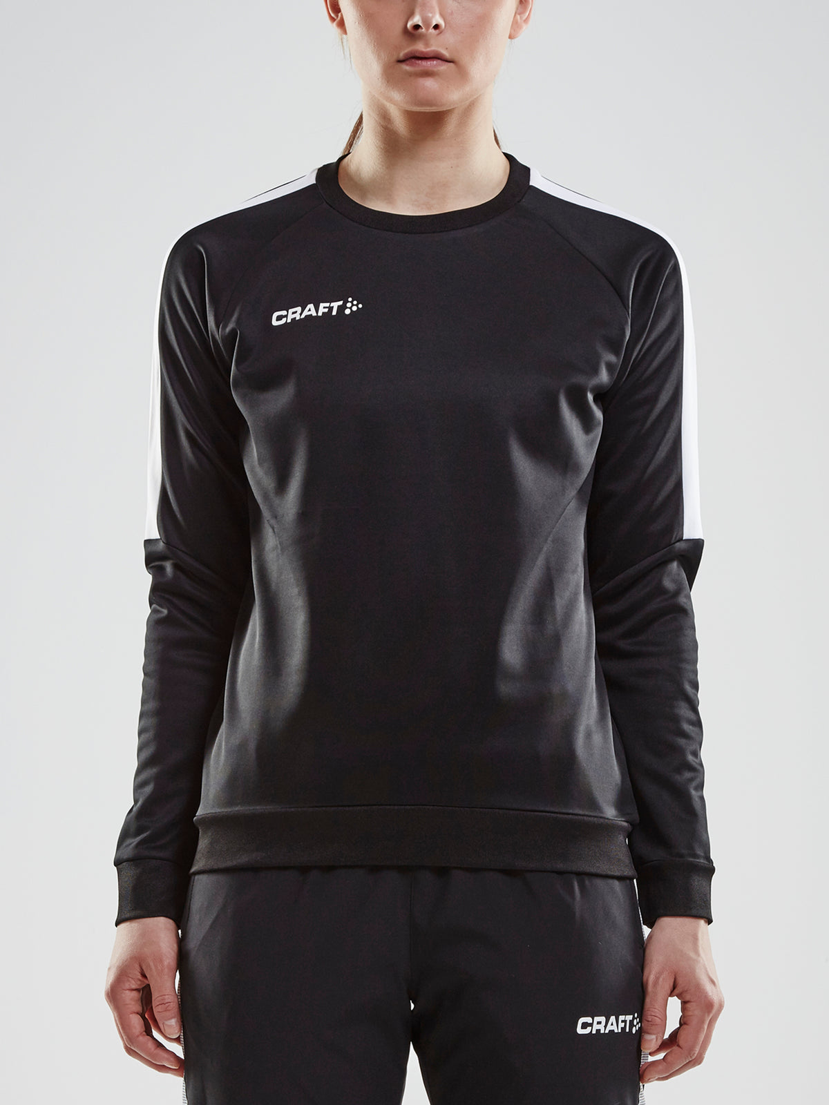 Craft Progress R-Neck Sweater Damen in Schwarz/Weiss, Detailansicht