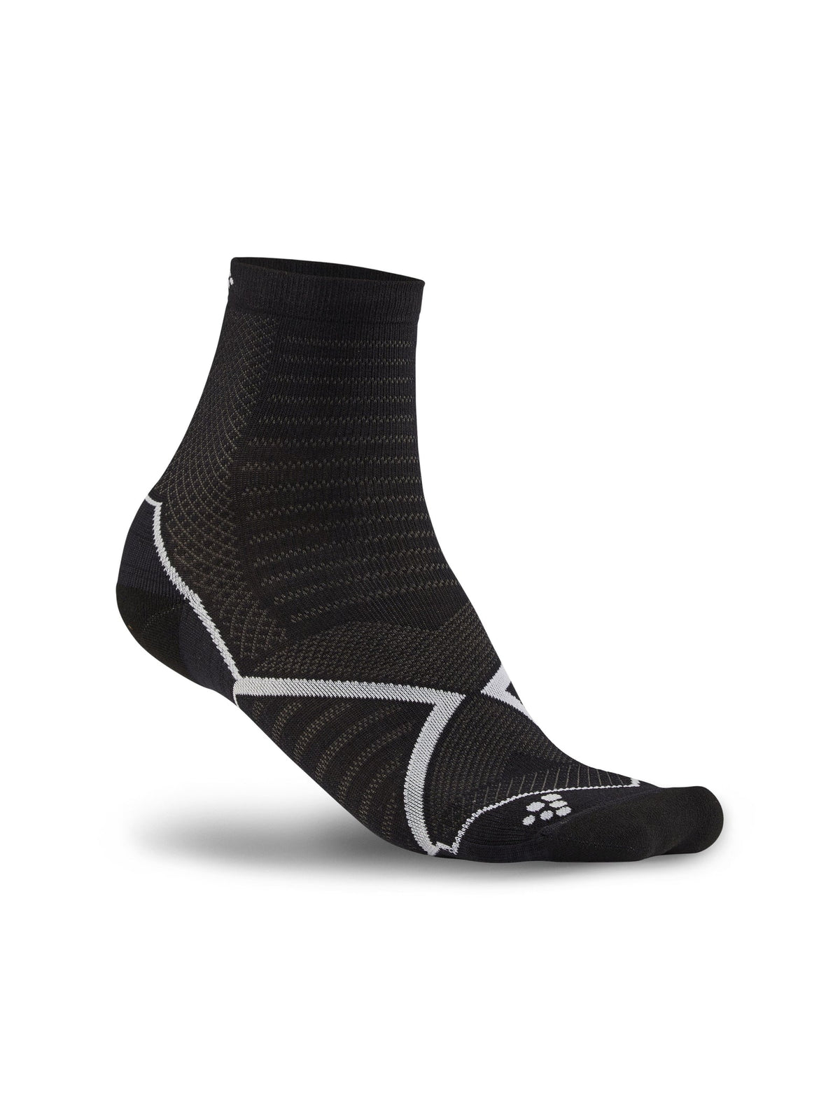 Craft Run Warm Sock in Schwarz/Weiss, Vorderansicht