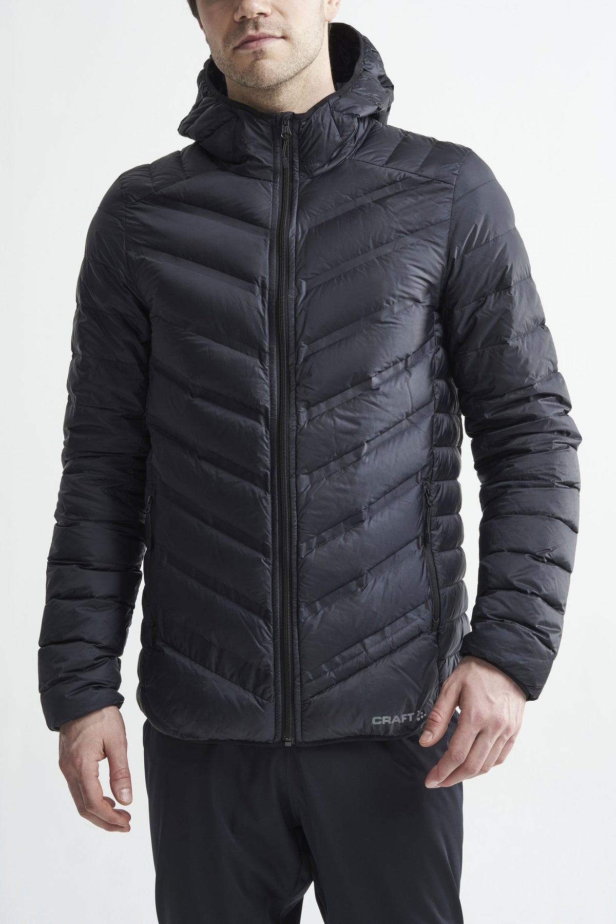 Craft Light Down Jacket Herren in Schwarz, Detailansicht