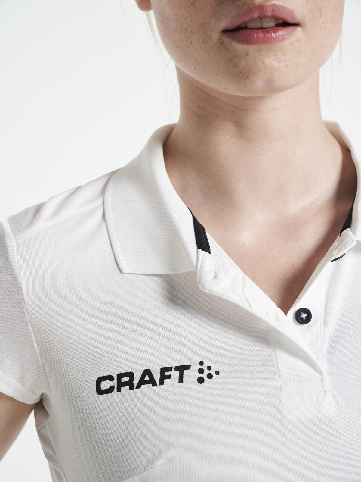 Craft PRO Control Impact Polo Damen in Weiss/Schwarz, Detailansicht