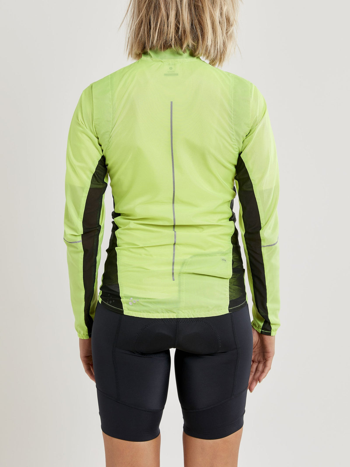 Craft ADV Essence Light Wind Jacket Damen in Neongelb, Detailansicht
