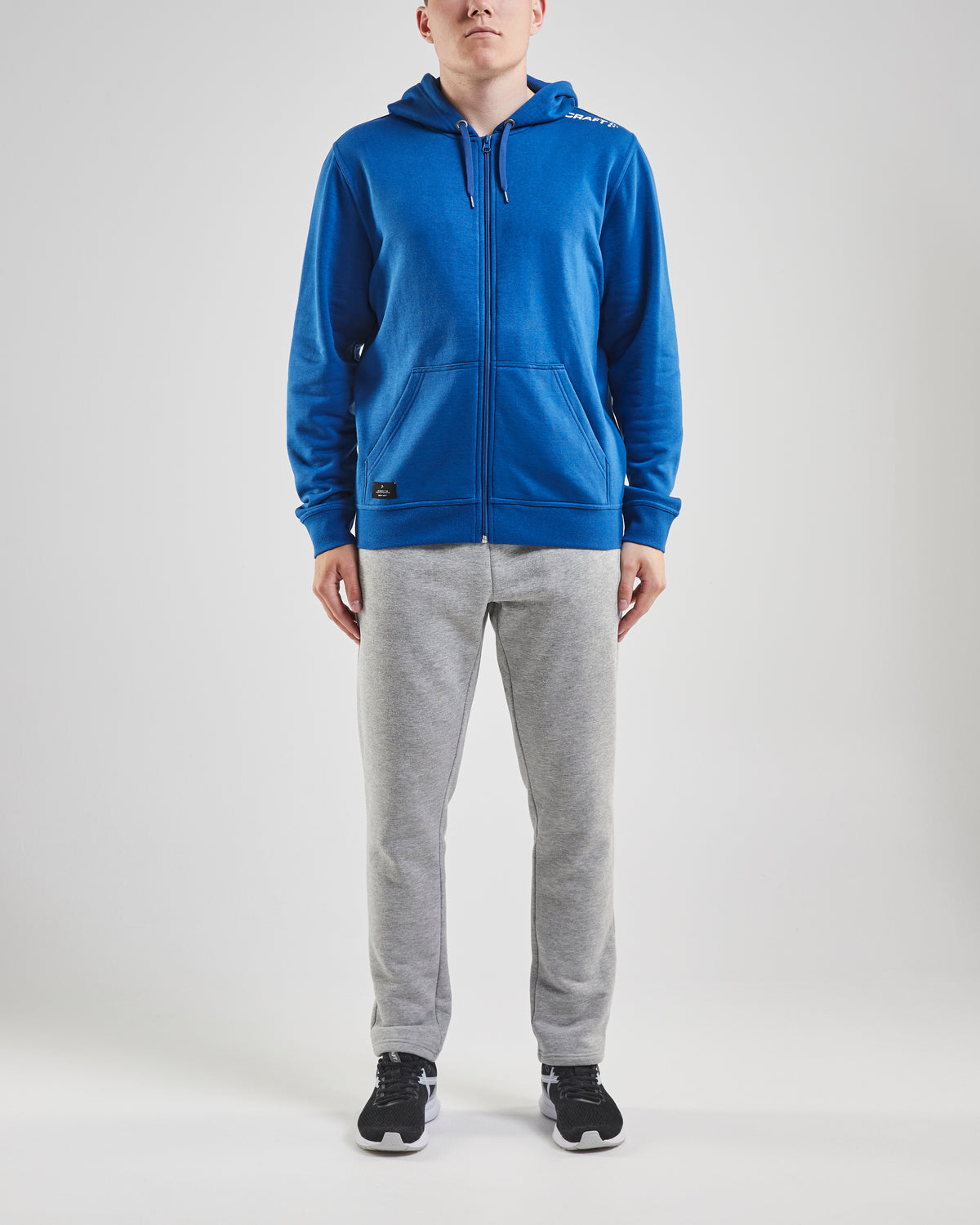 Craft Community FZ Hoodie Herren in Royalblau, Detailansicht