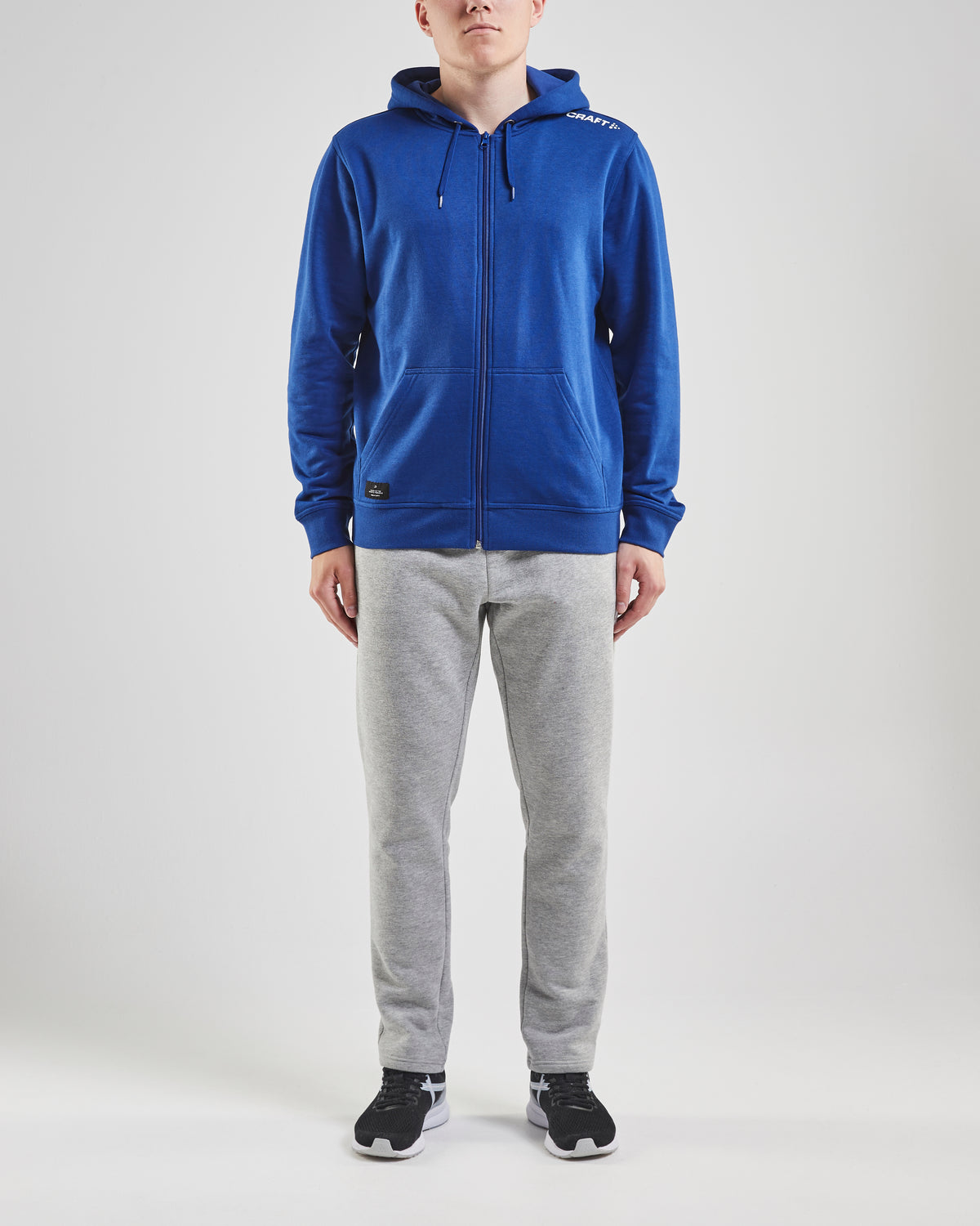 Craft Community FZ Hoodie Herren in Kobaltblau, Detailansicht