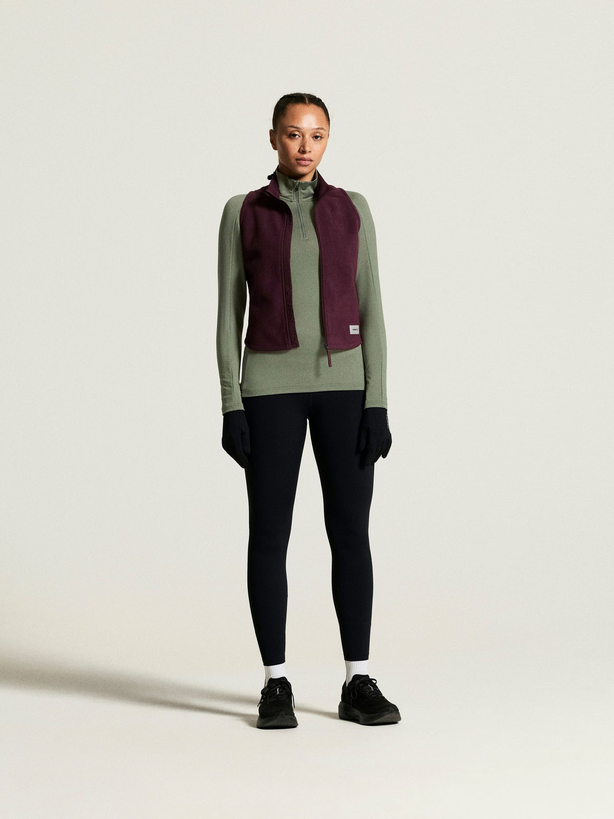 Craft CORE Gain Midlayer Damen in Blattgrün, Detailansicht