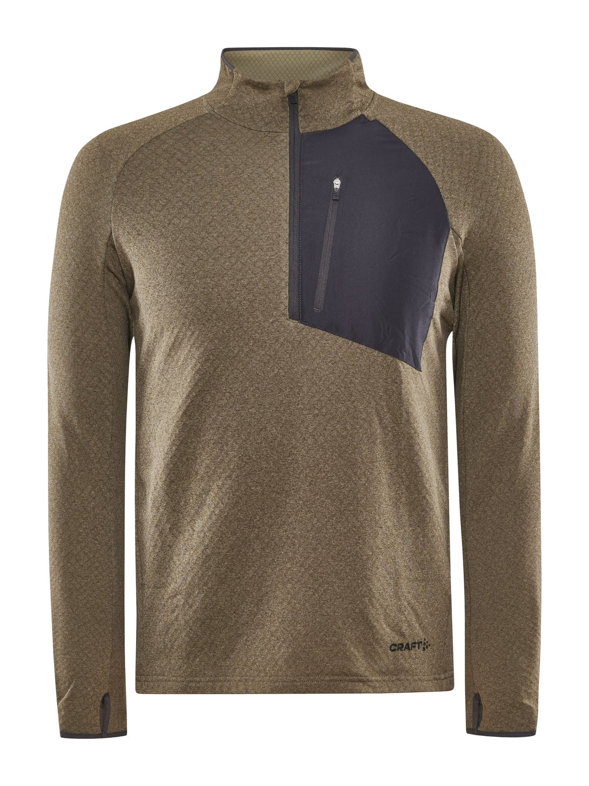 Craft CORE Trim Thermal Midlayer Herren in Grün meliert, Vorderansicht