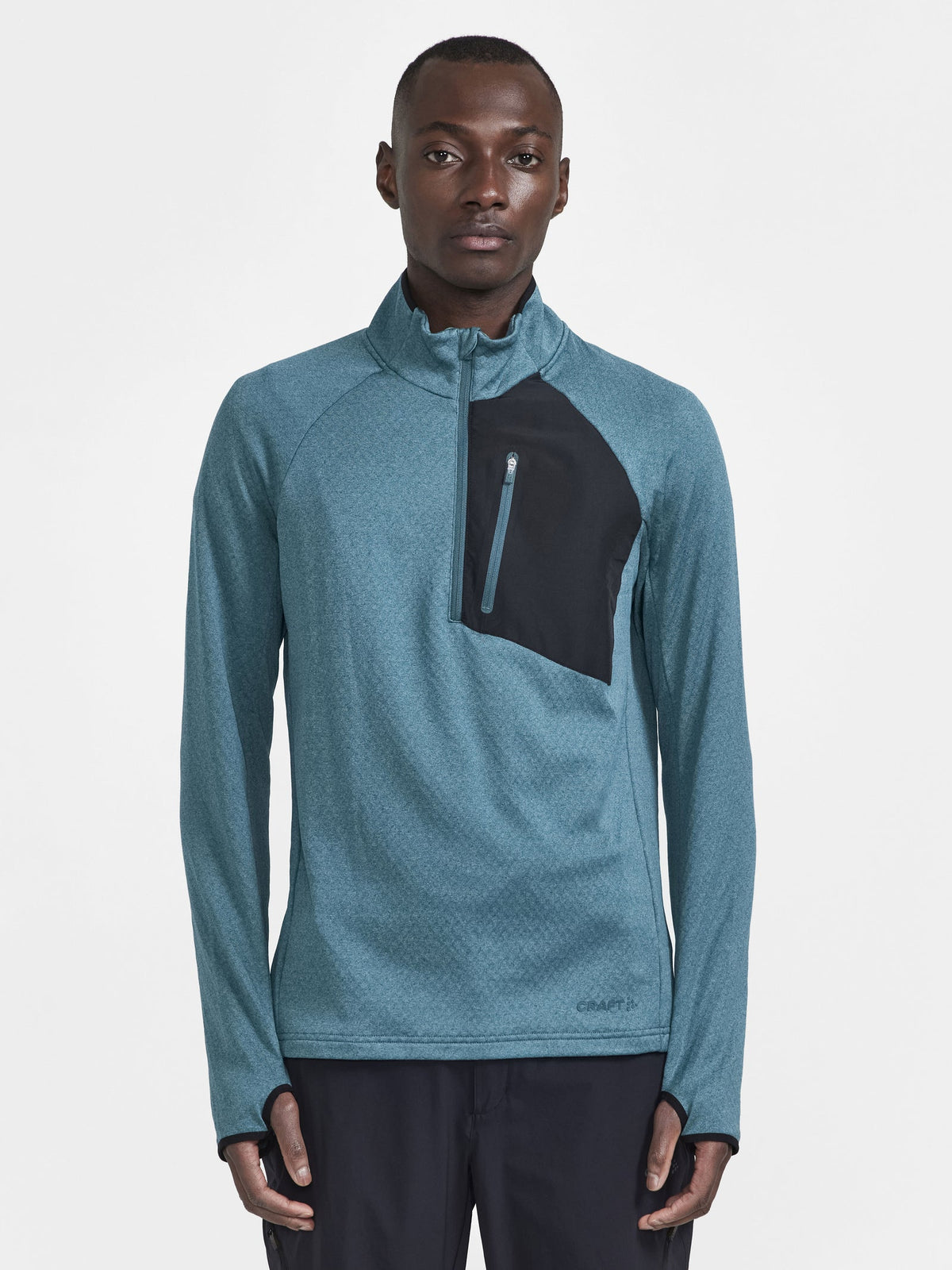 Craft CORE Trim Thermal Midlayer Herren in Grün meliert, Detailansicht