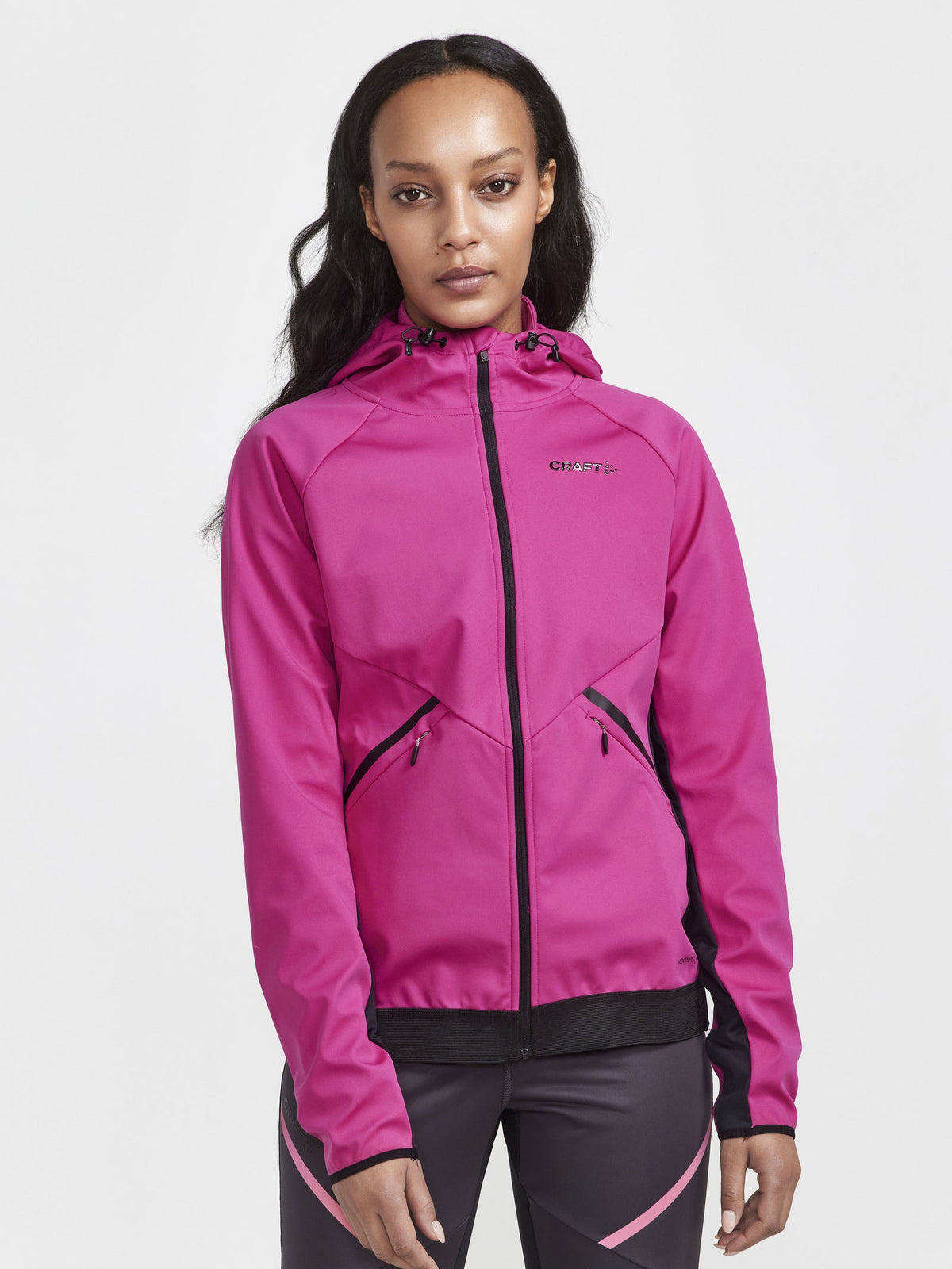 Craft CORE Glide Hood Jacket Damen in Pink, Detailansicht