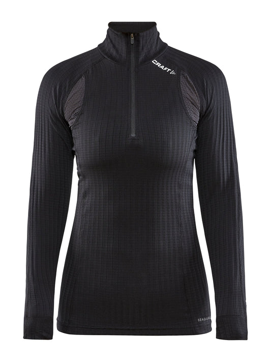 Craft Active Extreme X Zip LS Damen in Schwarz, Vorderansicht