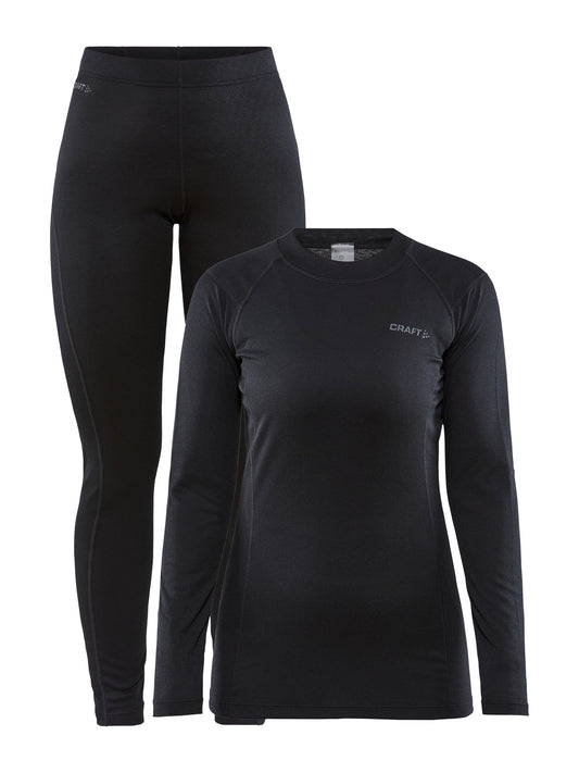 Craft CORE Warm Baselayer Set Damen in Schwarz, Vorderansicht