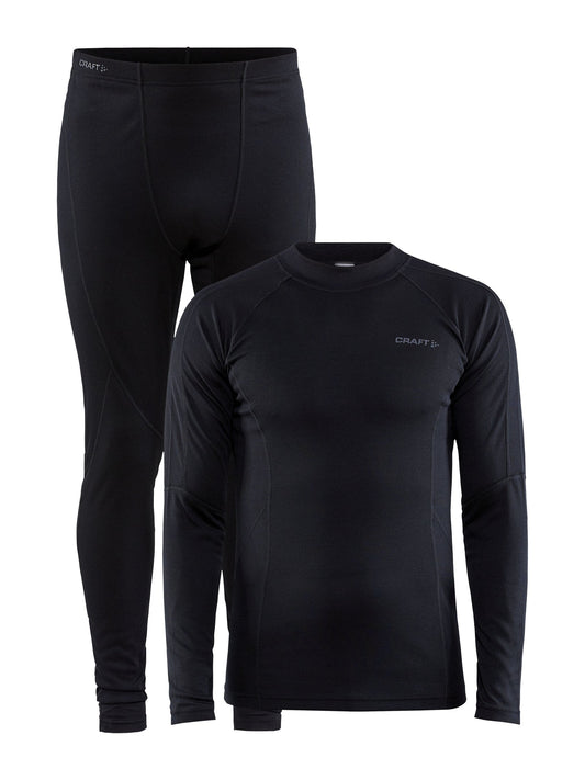 Craft CORE Warm Baselayer Set Herren in Schwarz, Vorderansicht