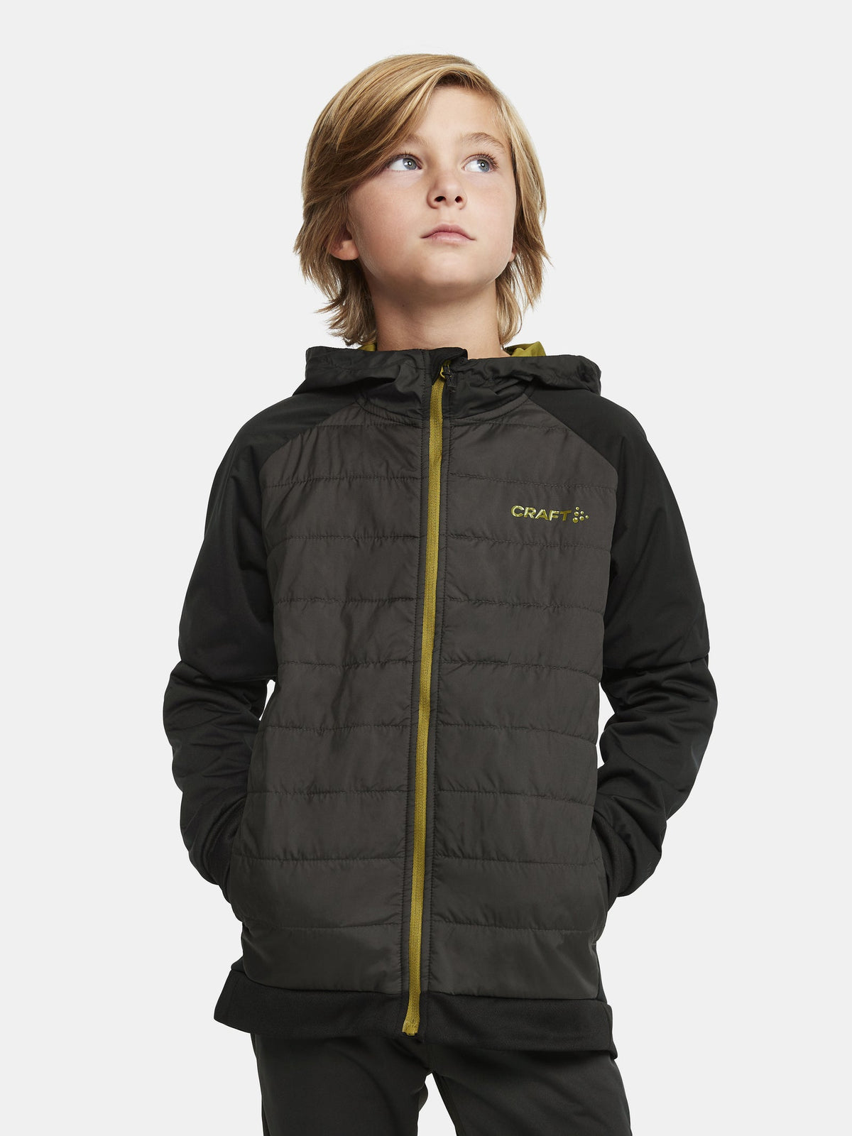 Craft ADV Insulate XC Hood Jacket Junior in Schwarz, Detailansicht