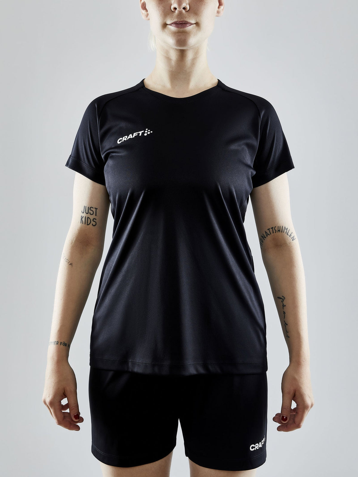 Craft Evolve Tee Damen in Schwarz, Detailansicht