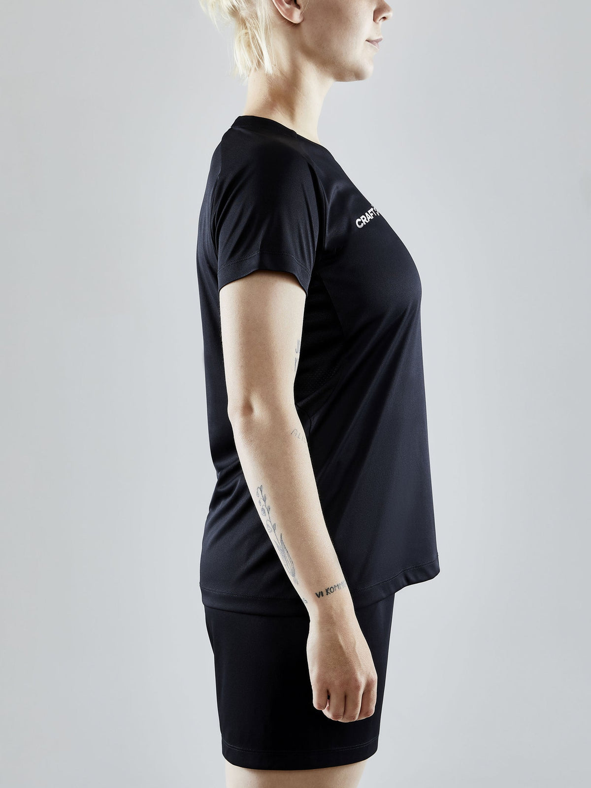 Craft Evolve Tee Damen in Schwarz, Detailansicht