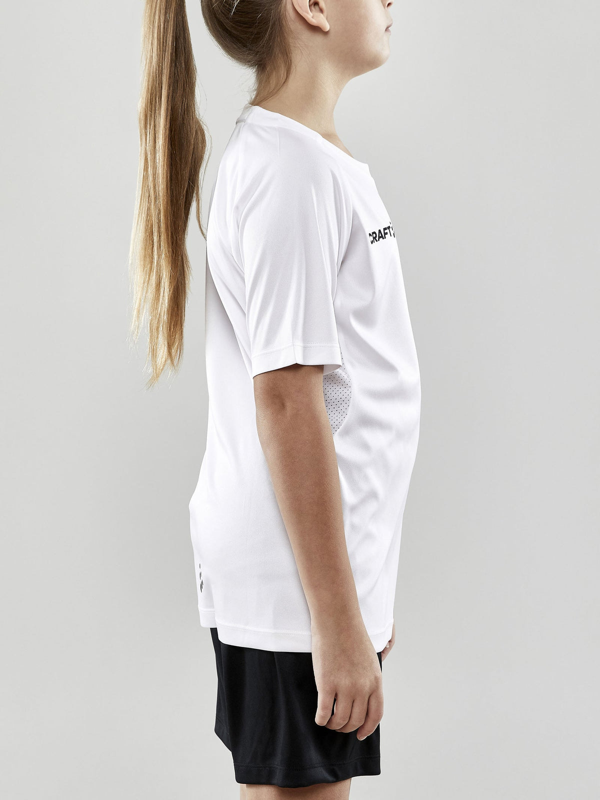 Craft Evolve Tee Junior in Weiss, Detailansicht