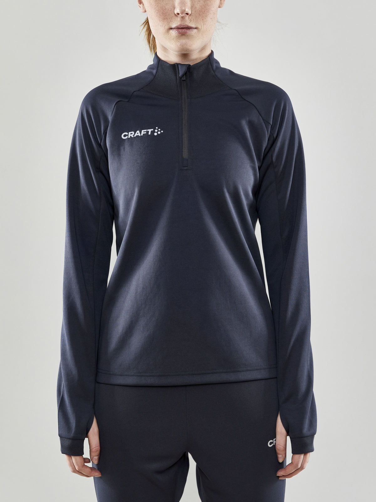 Craft Evolve Halfzip Damen in Dunkelgrau, Detailansicht