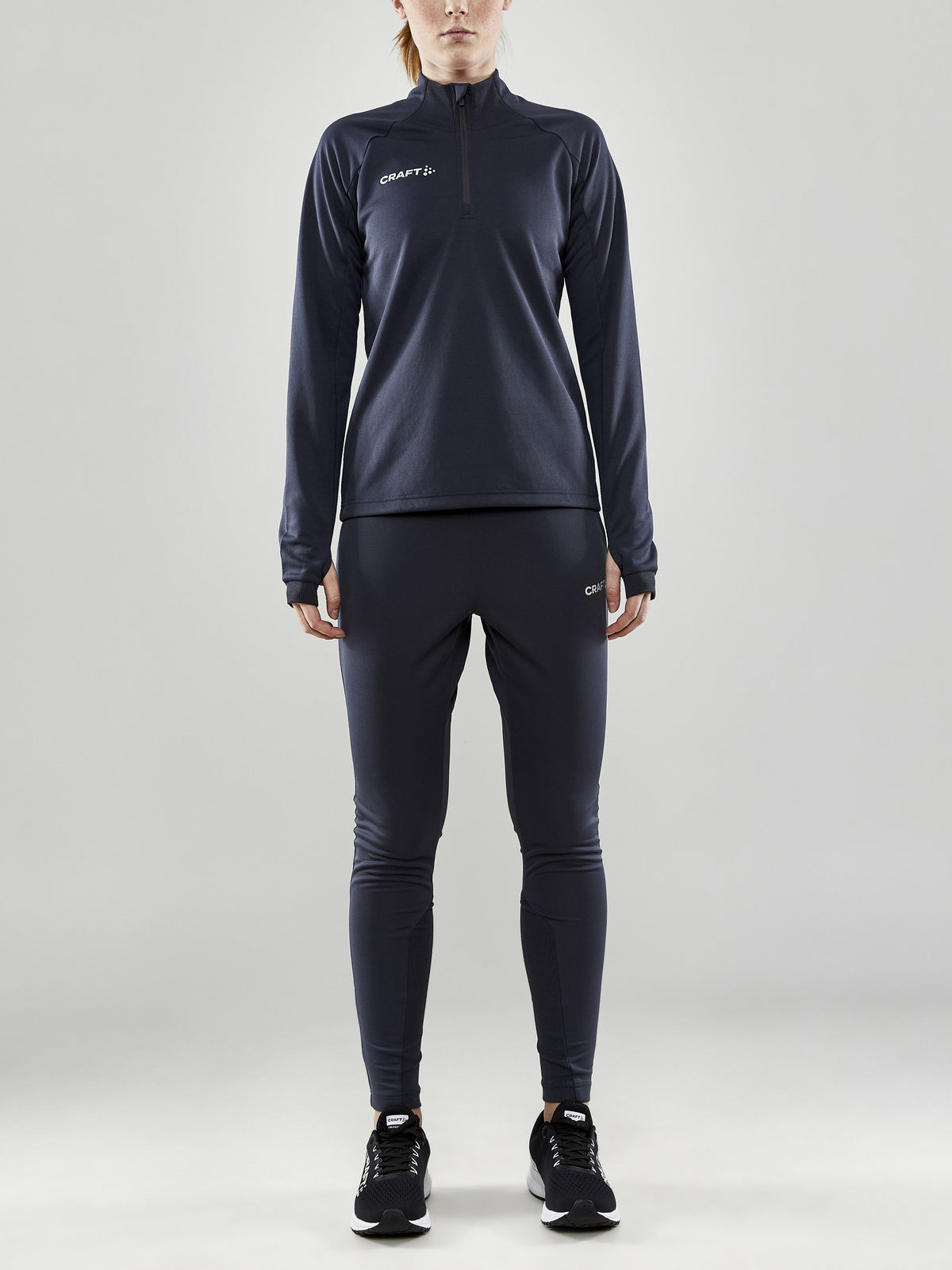Craft Evolve Halfzip Damen in Dunkelgrau, Detailansicht