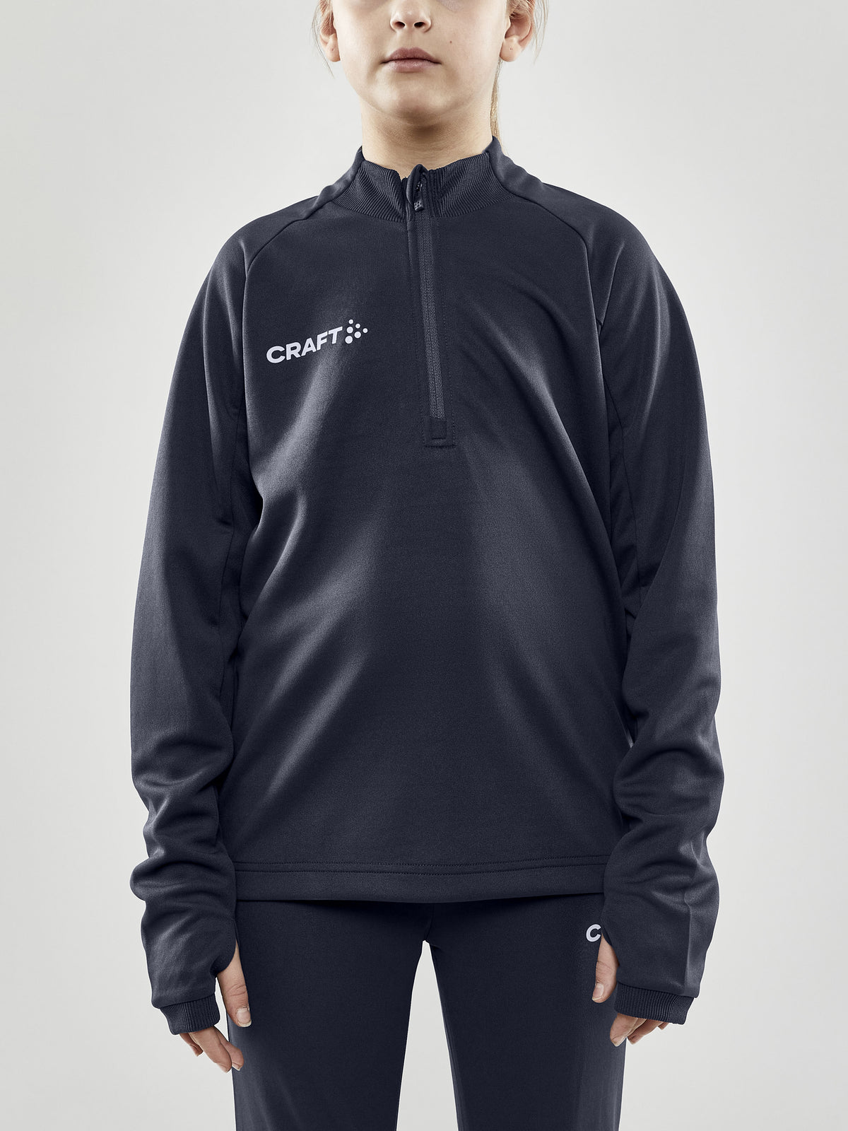 Craft Evolve Halfzip Junior in Dunkelgrau, Detailansicht