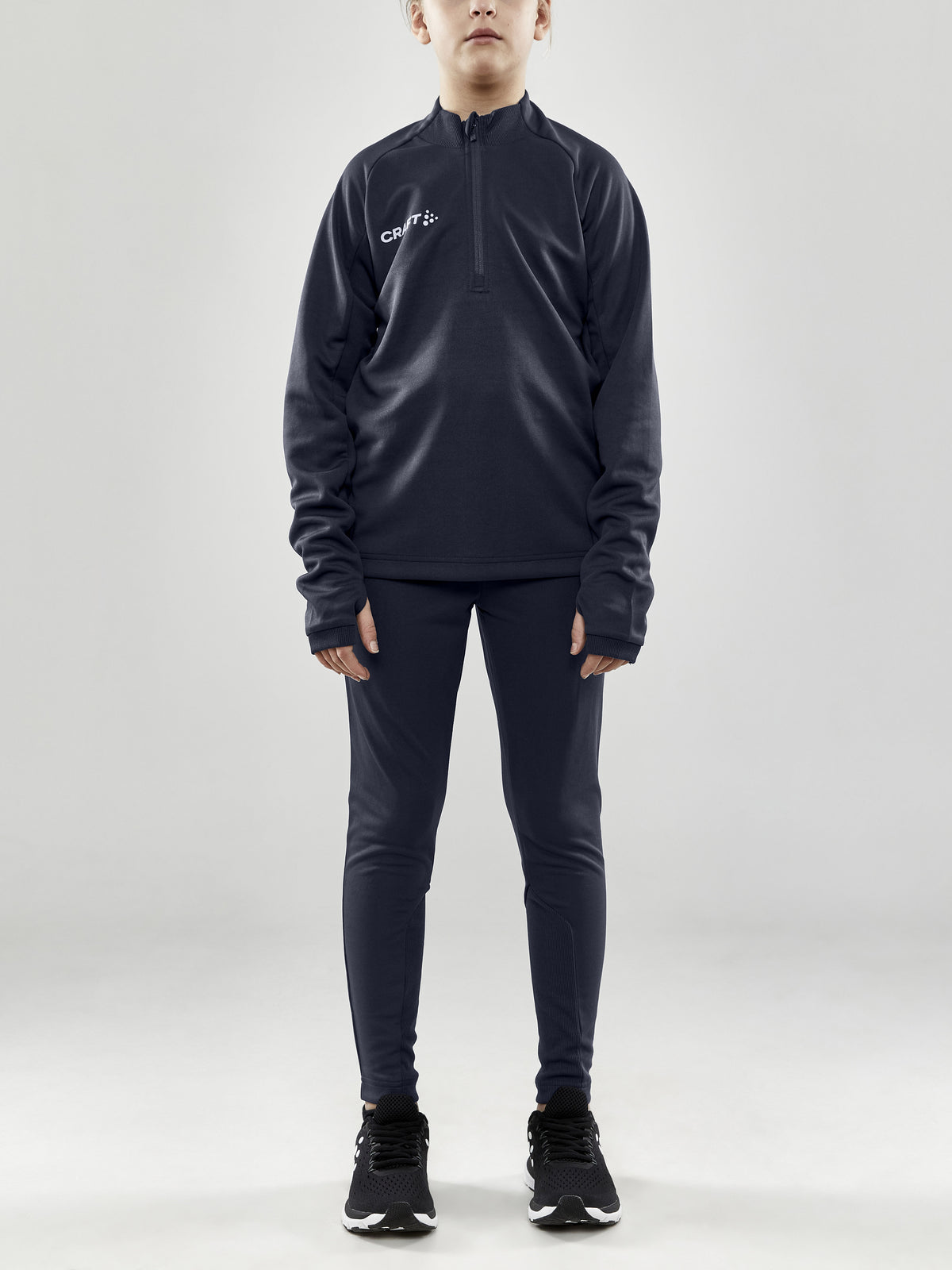Craft Evolve Halfzip Junior in Dunkelgrau, Detailansicht
