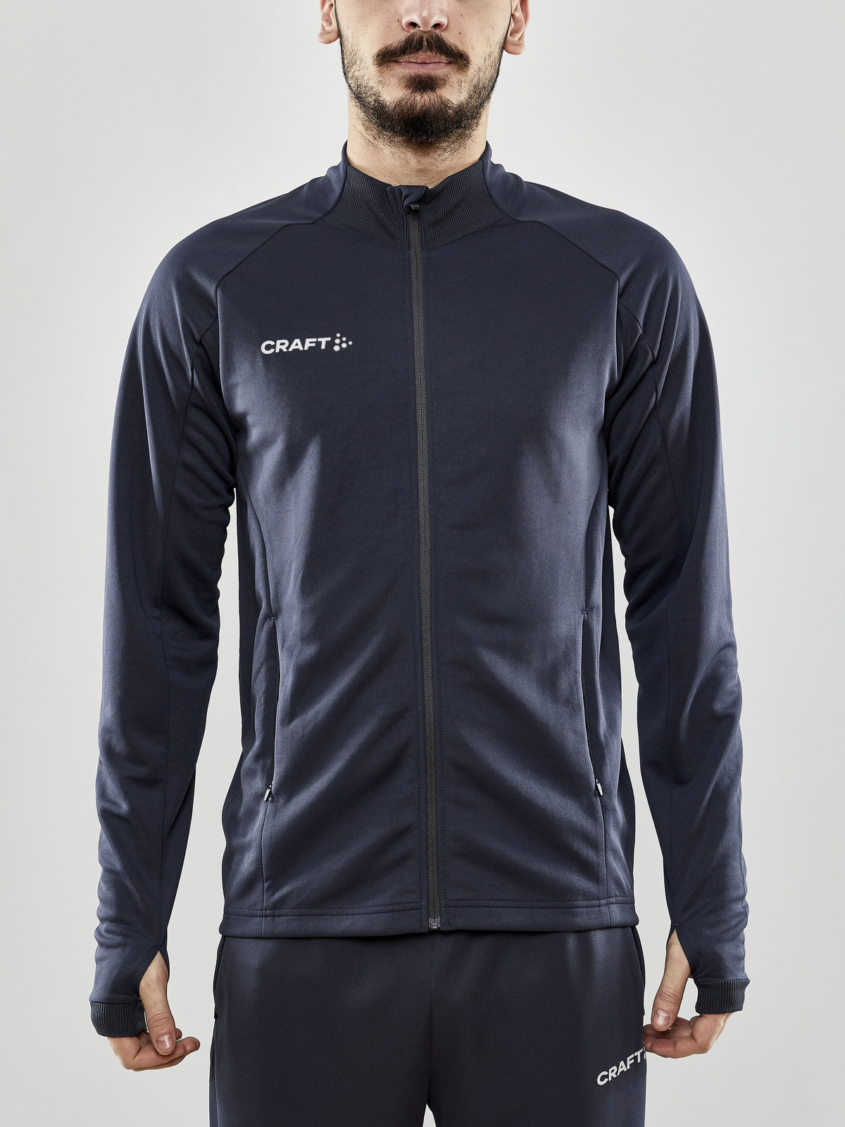 Craft Evolve Full Zip Herren in Dunkelgrau, Detailansicht