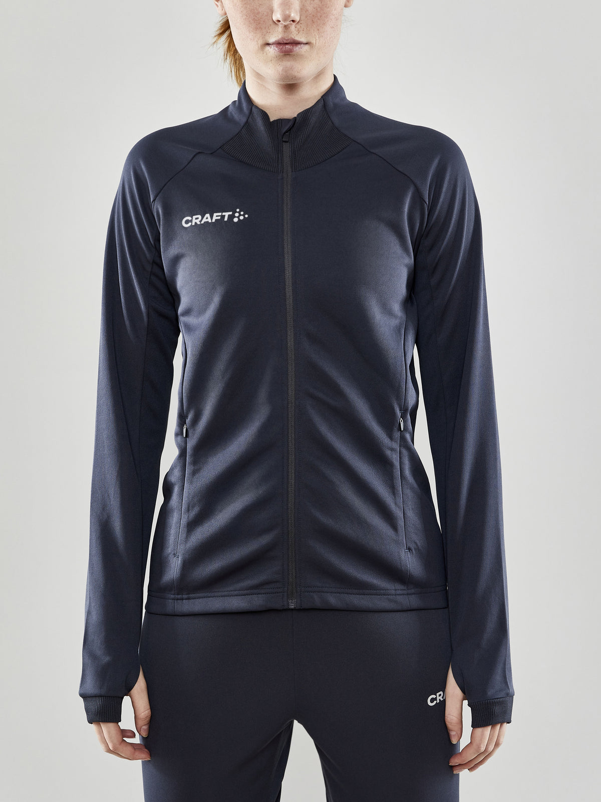Craft Evolve Full Zip Damen in Dunkelgrau, Detailansicht