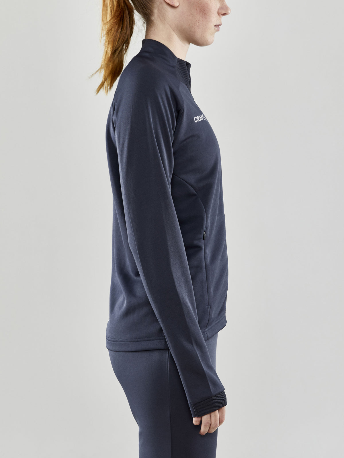 Craft Evolve Full Zip Damen in Dunkelgrau, Detailansicht