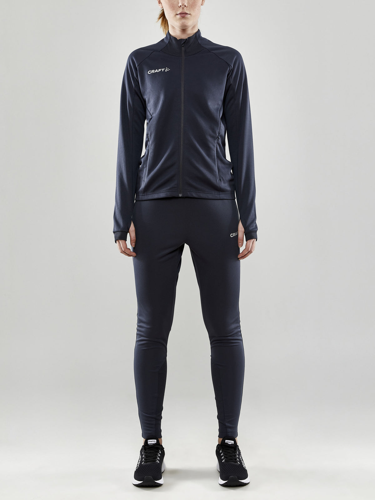 Craft Evolve Full Zip Damen in Dunkelgrau, Detailansicht