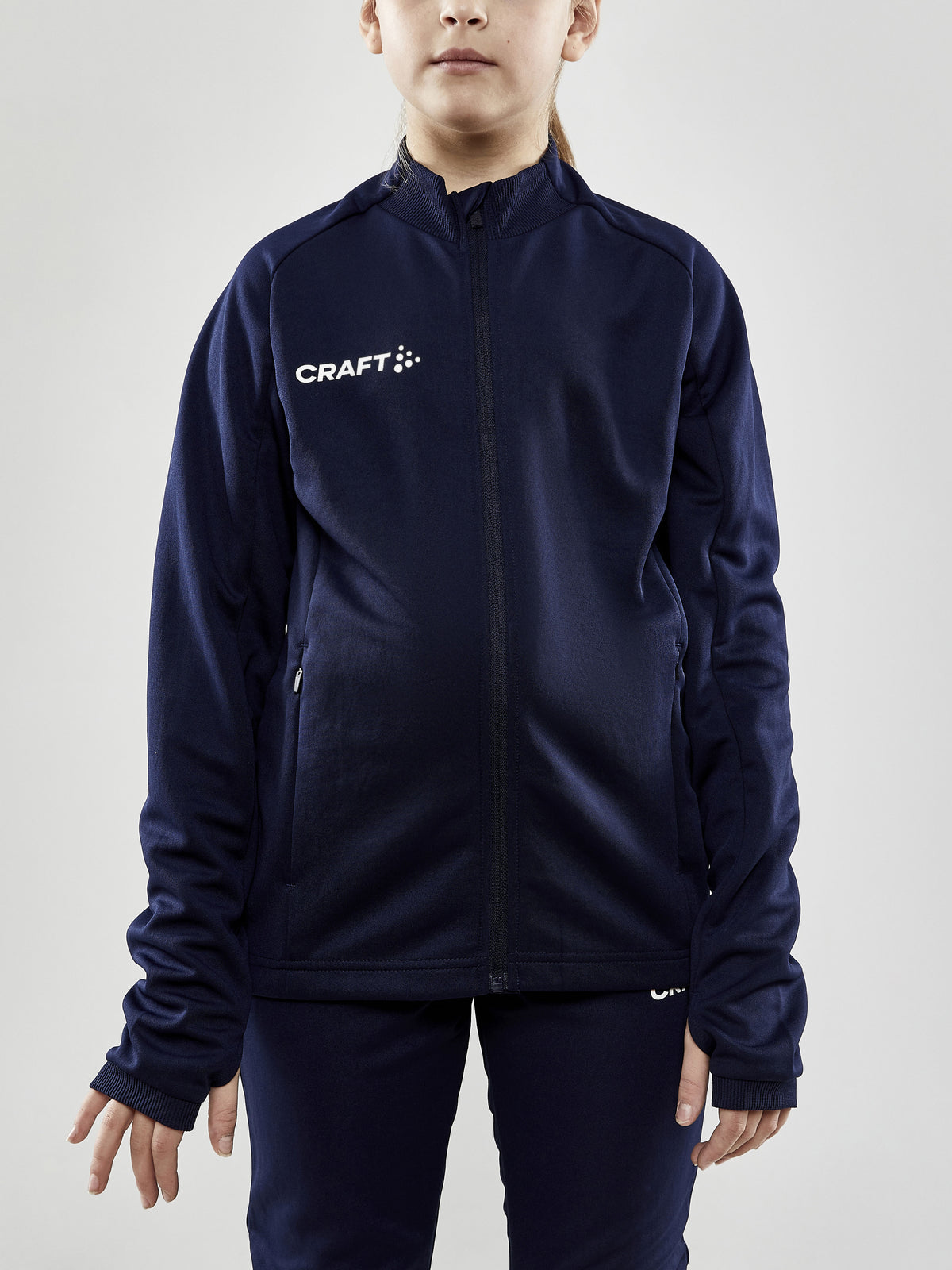 Craft Evolve Full Zip Junior in Navy, Detailansicht