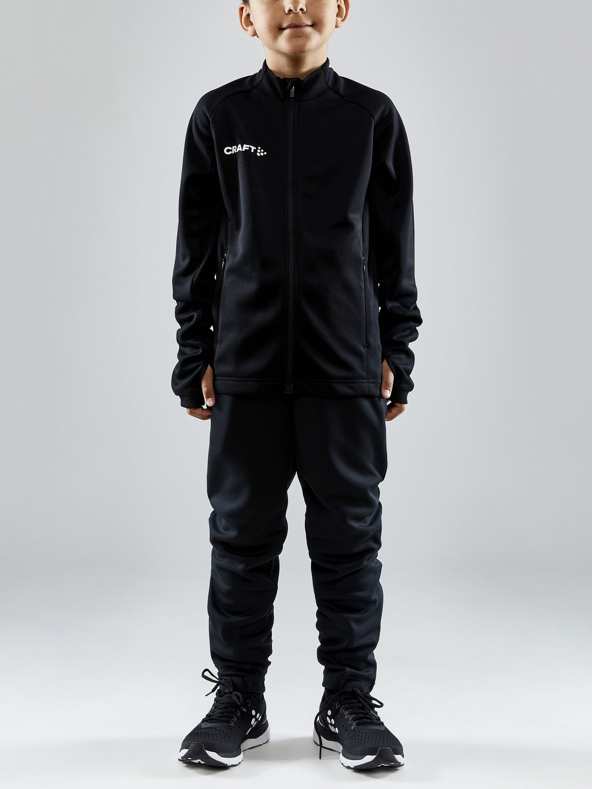 Craft Evolve Full Zip Junior in Schwarz, Detailansicht