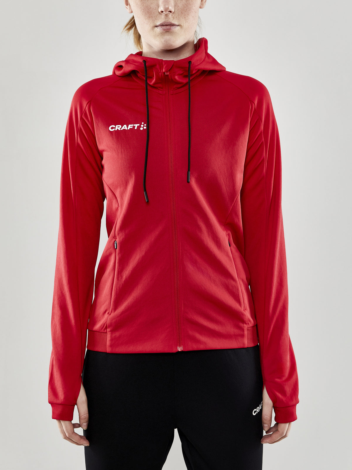 Craft Evolve Hood Jacket Damen in Rot, Detailansicht