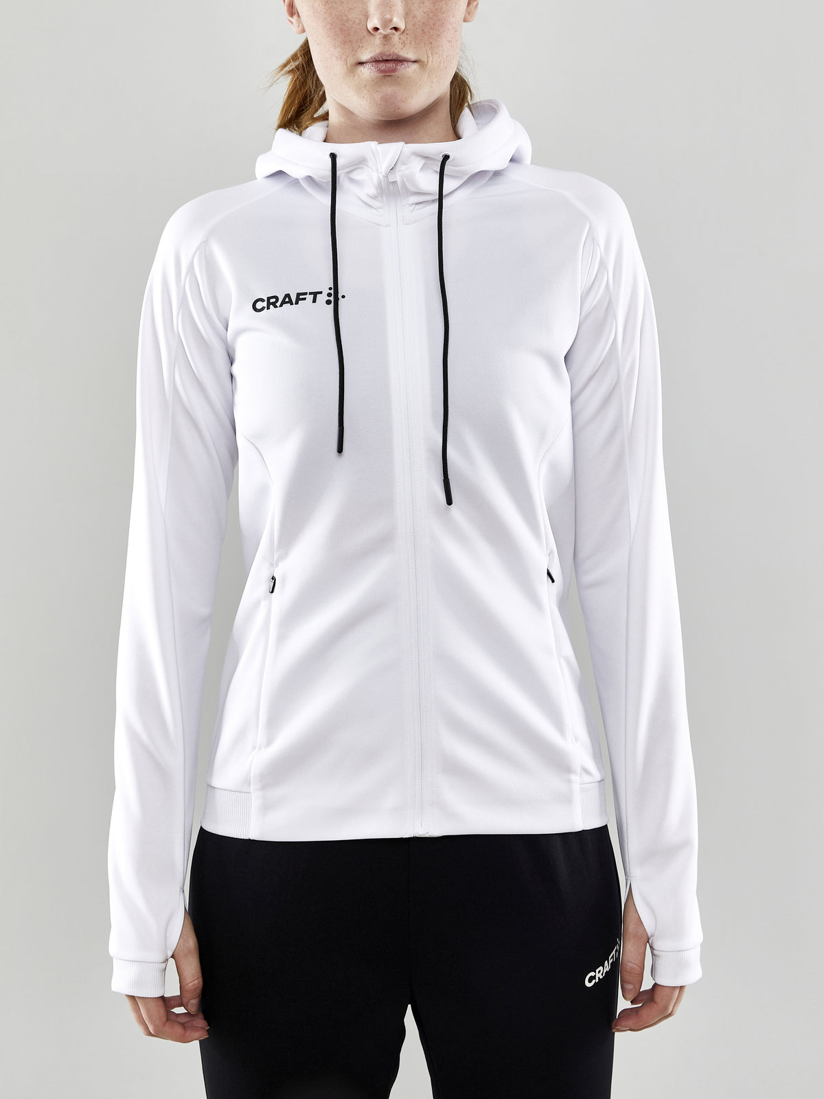 Craft Evolve Hood Jacket Damen in Weiss, Detailansicht