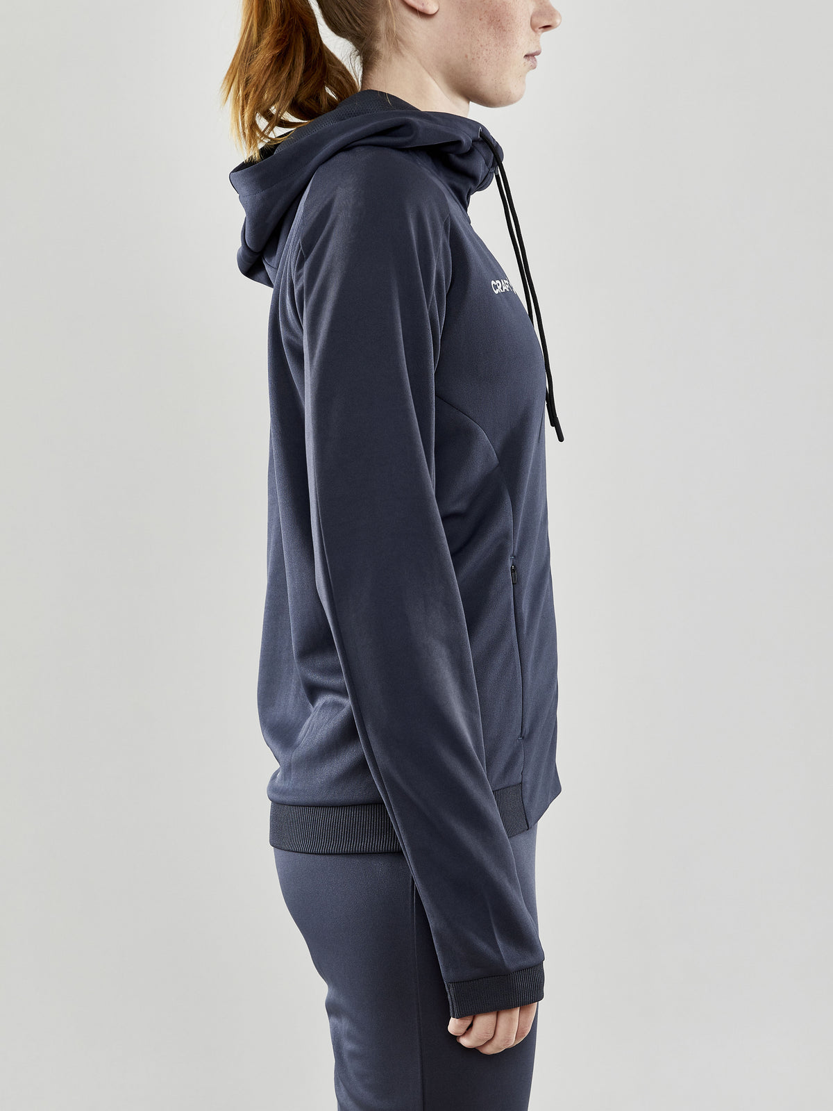 Craft Evolve Hood Jacket Damen in Dunkelgrau, Detailansicht