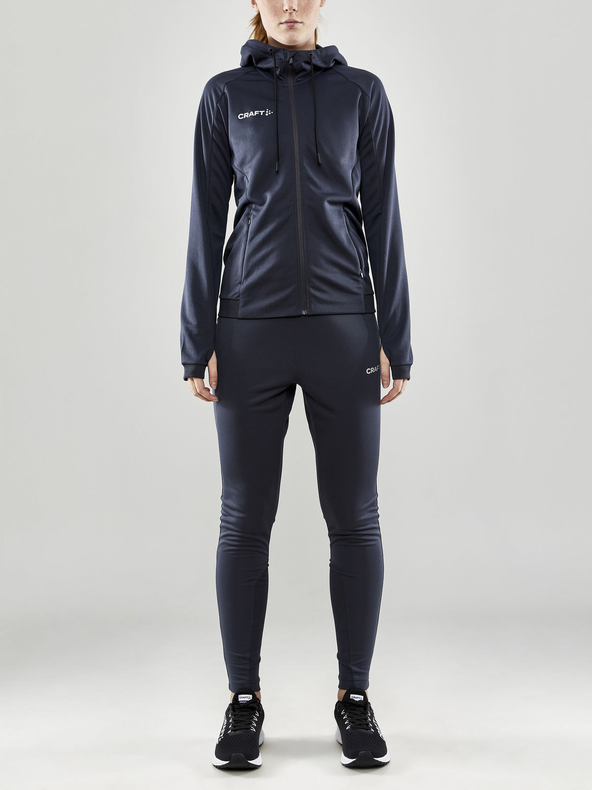 Craft Evolve Hood Jacket Damen in Dunkelgrau, Detailansicht