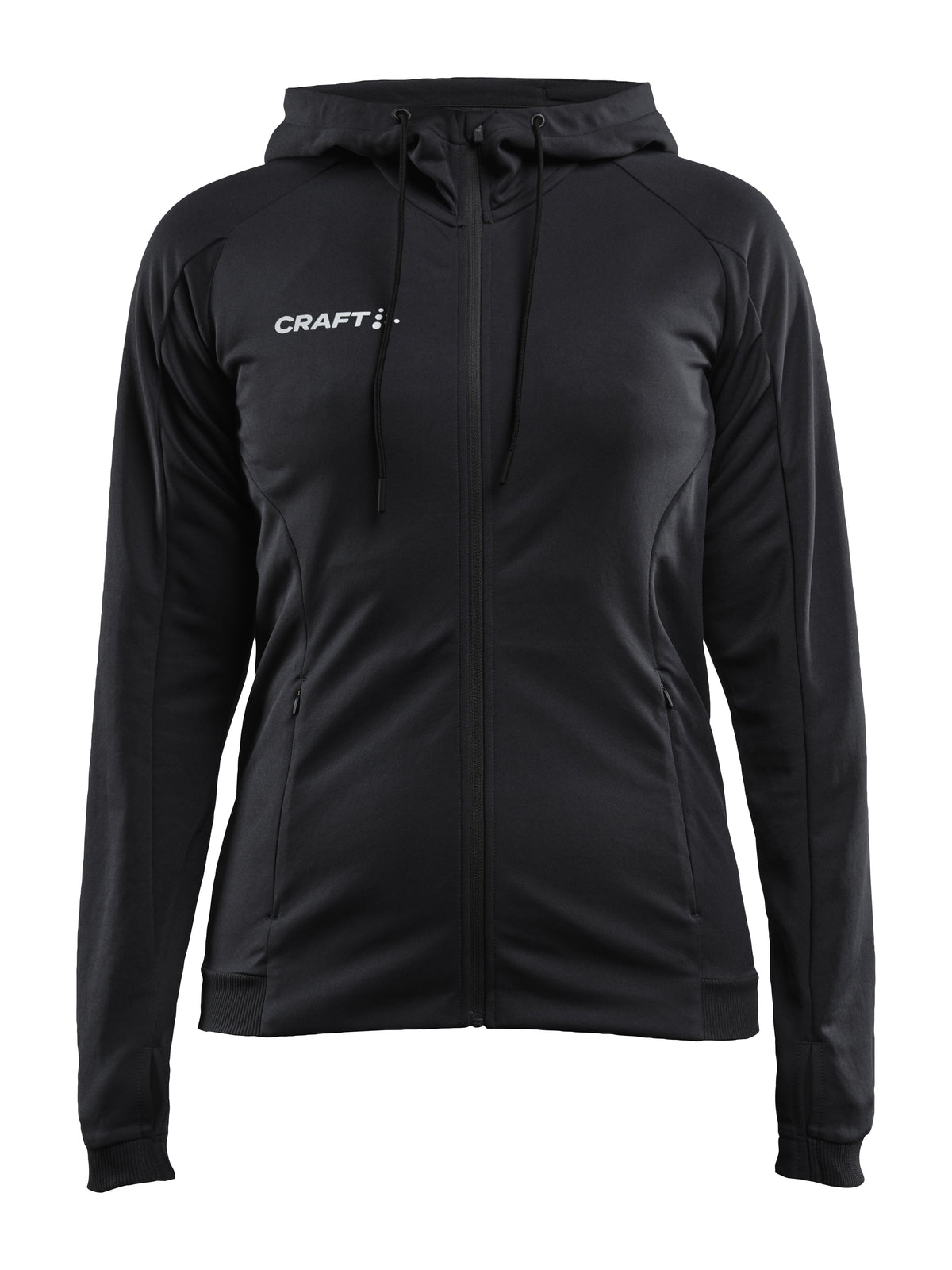 Craft Evolve Hood Jacket Damen in Schwarz, Vorderansicht