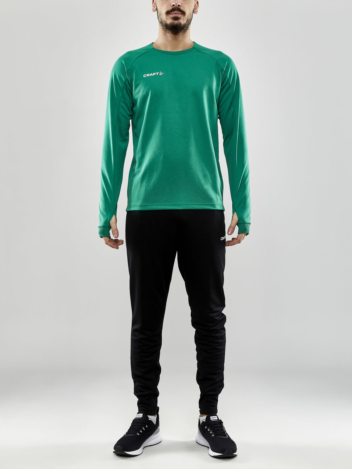 Craft Evolve Crew Neck Herren in Grün, Detailansicht