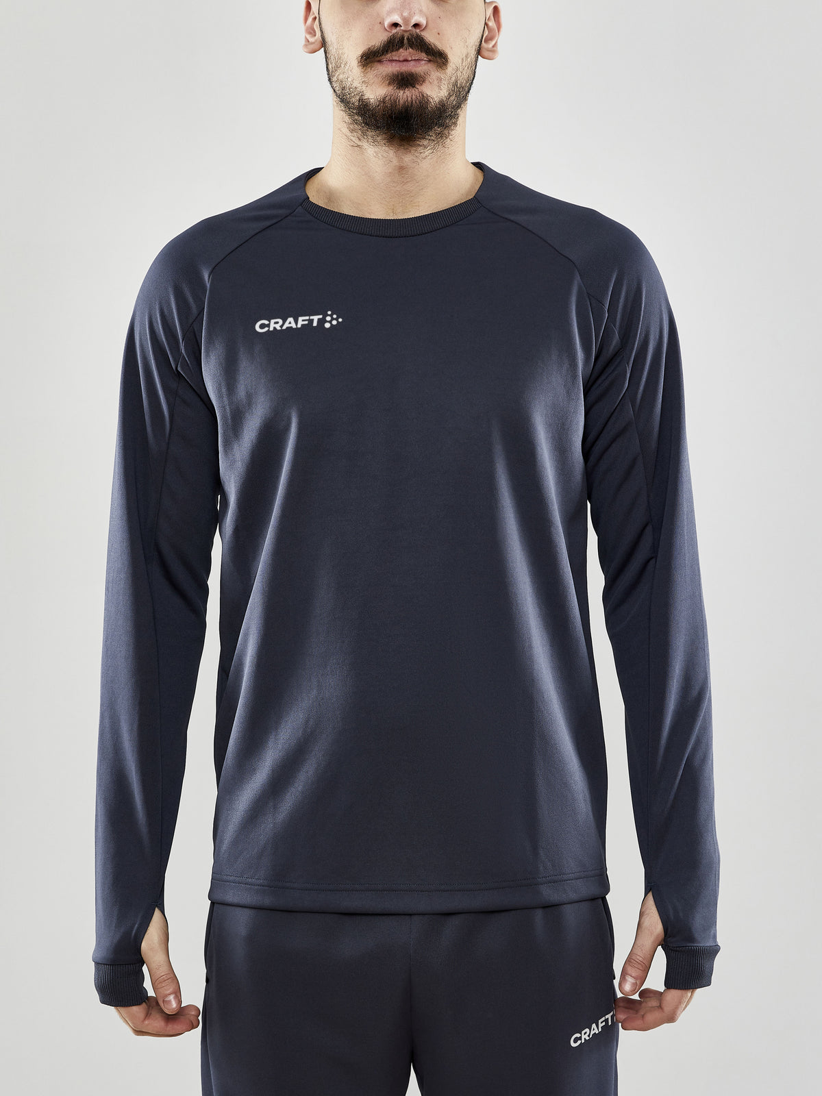 Craft Evolve Crew Neck Herren in Dunkelgrau, Detailansicht