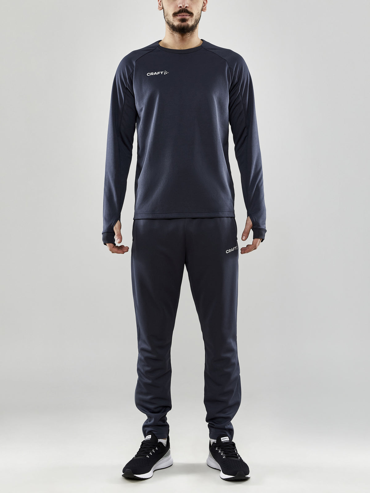 Craft Evolve Crew Neck Herren in Dunkelgrau, Detailansicht