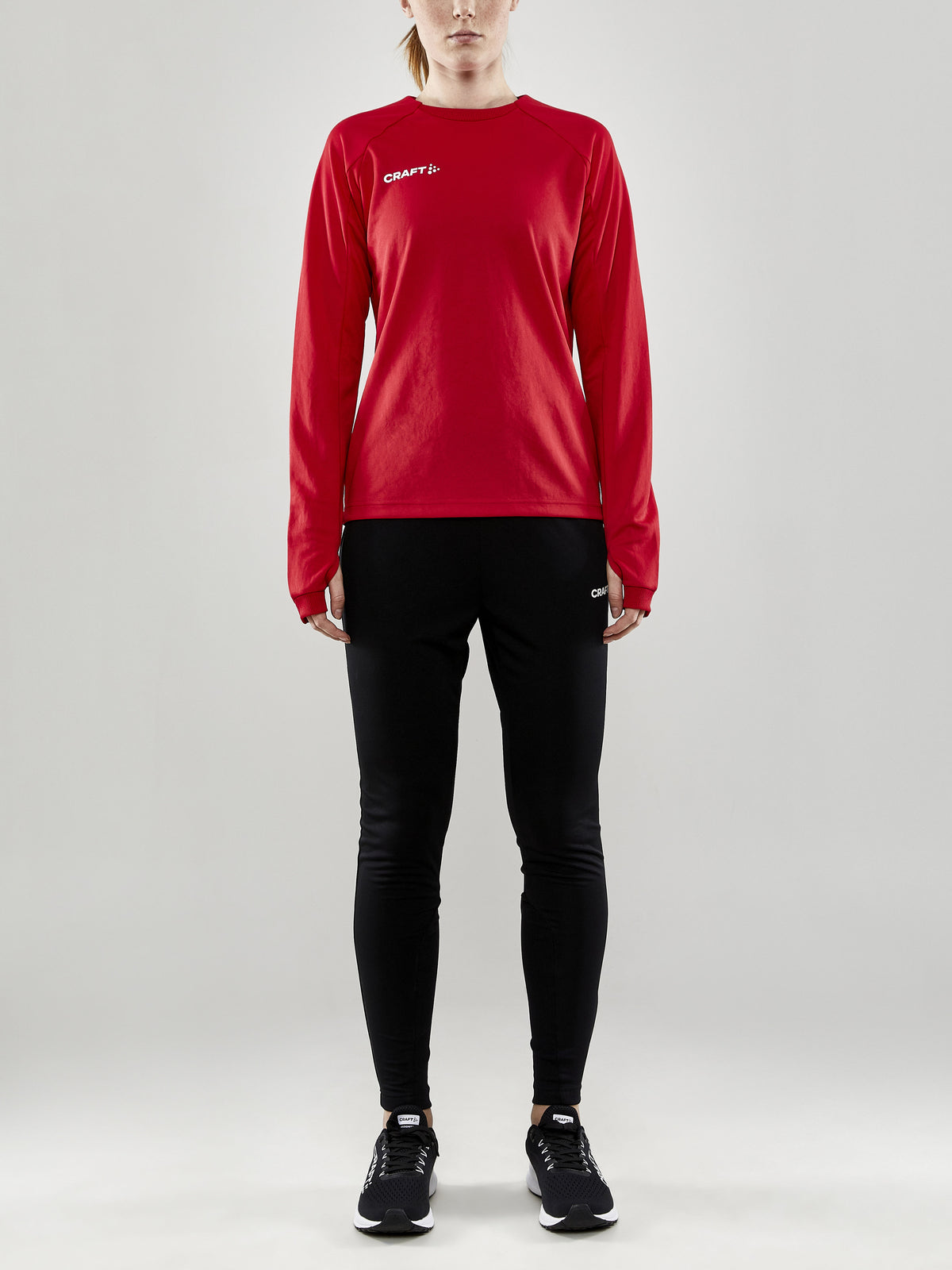 Craft Evolve Crew Neck Damen in Rot, Detailansicht
