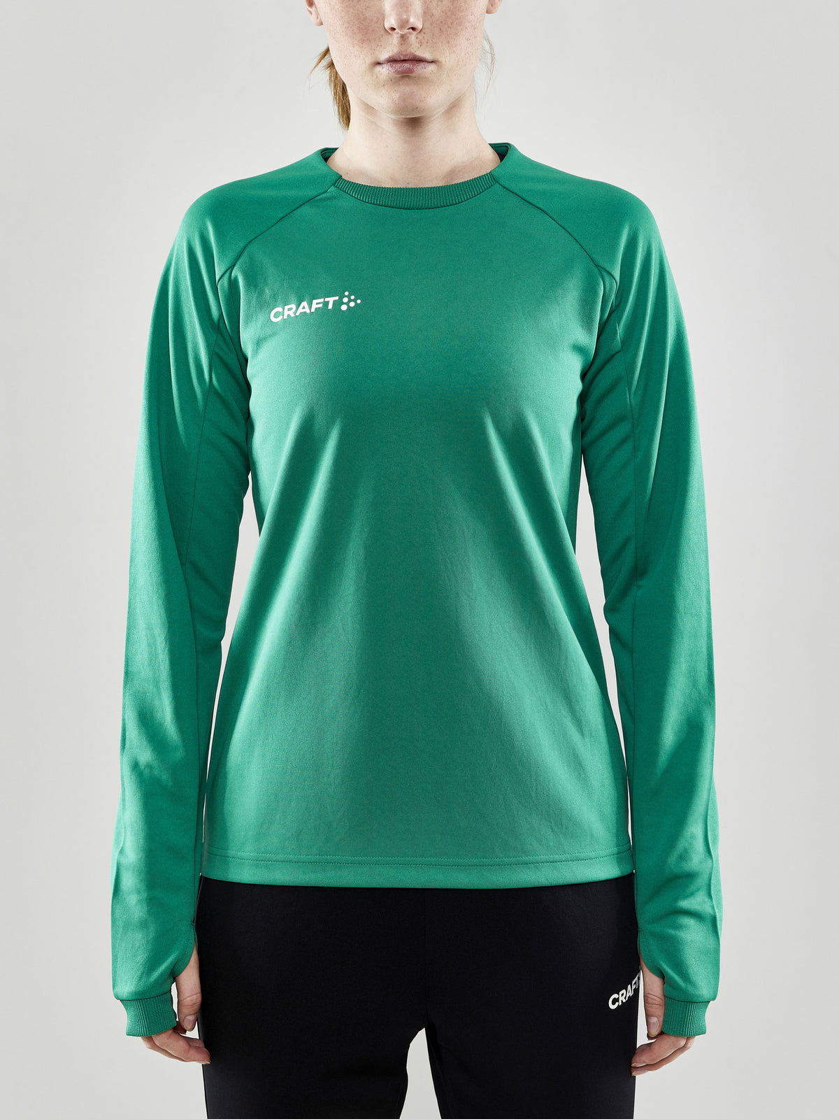 Craft Evolve Crew Neck Damen in Grün, Detailansicht