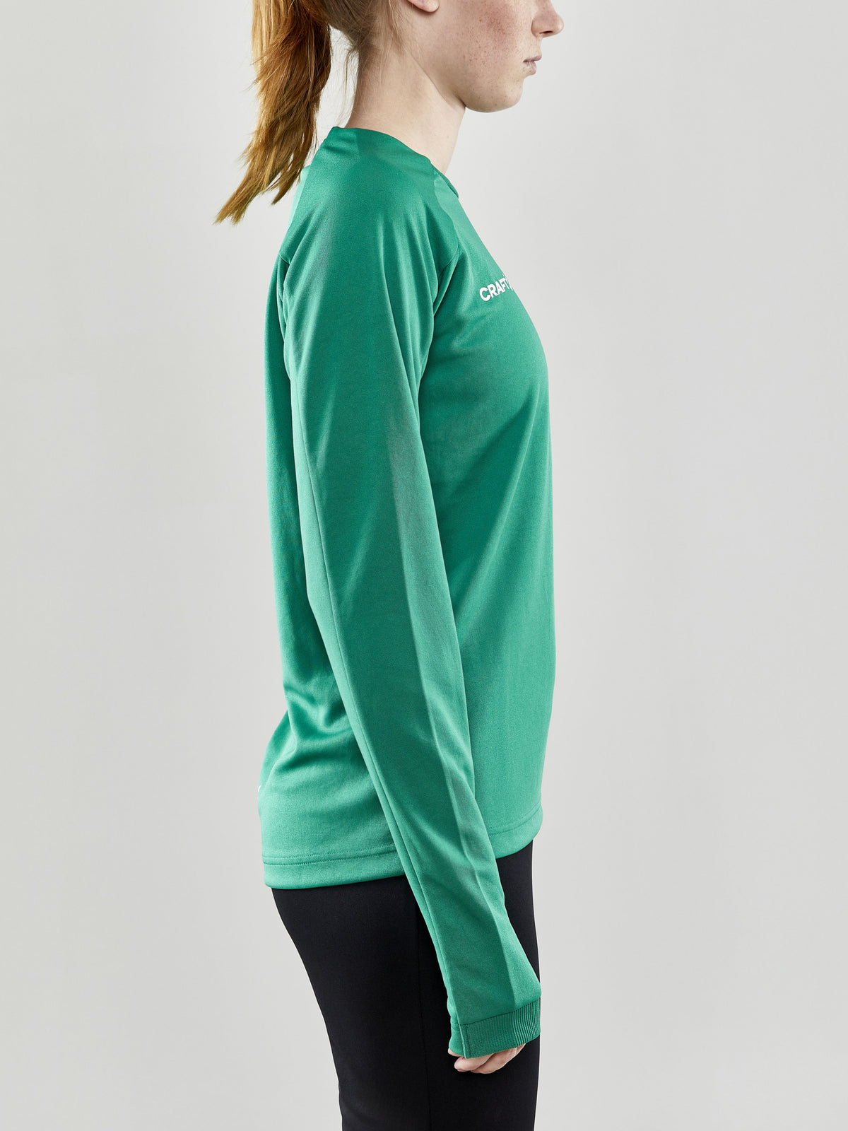 Craft Evolve Crew Neck Damen in Grün, Detailansicht